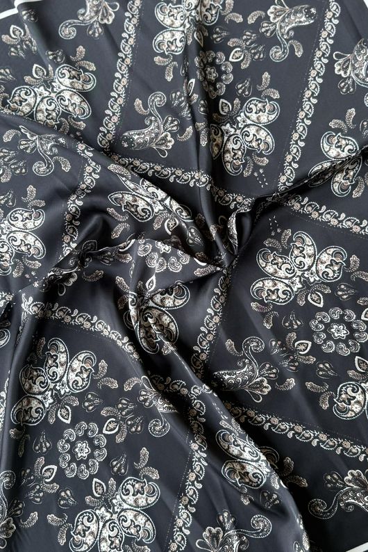 Alcott Bandana Paisley Silky Blend Square Scarf Black